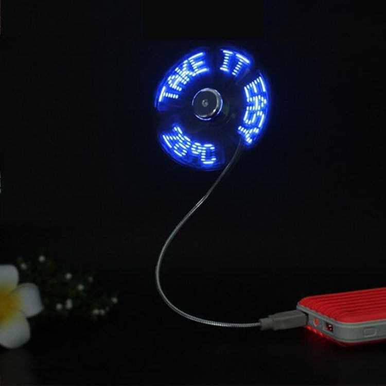 Mini Durable USB Temperature Flexible LED Light Fan, DC 5V