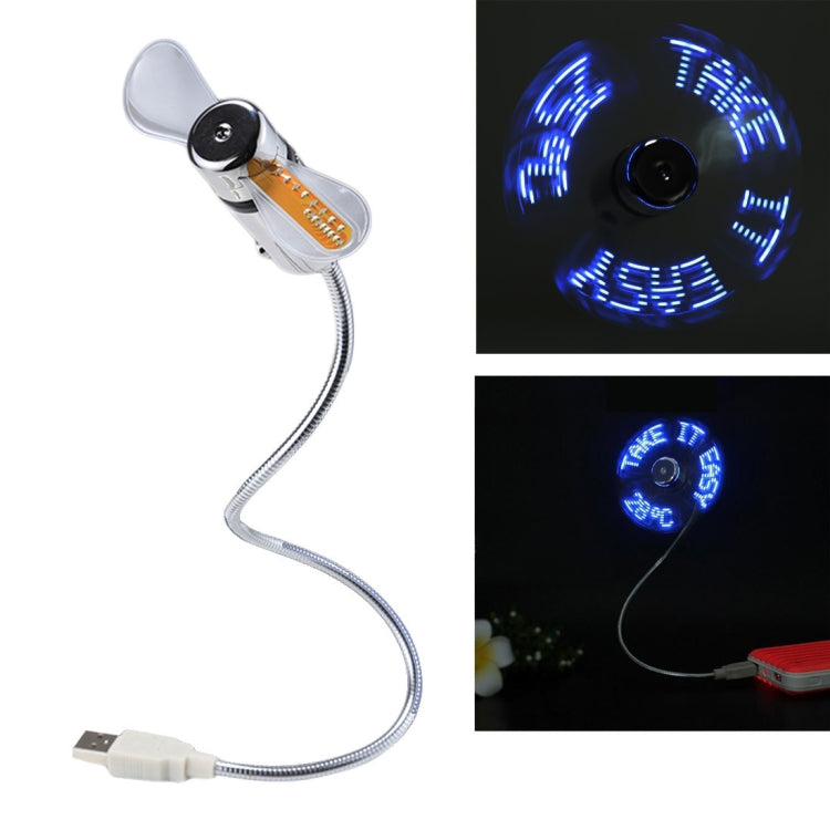 Mini Durable USB Temperature Flexible LED Light Fan, DC 5V