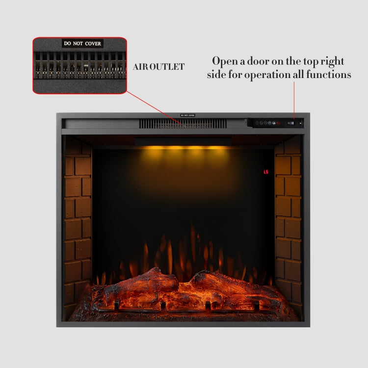 [EU Warehouse] 750W / 1500W 30 inch In Wall Electric Fireplace with Three Kinds LED Lights & 5 Levels Flame Adjustment & Remote Control & Timing Function