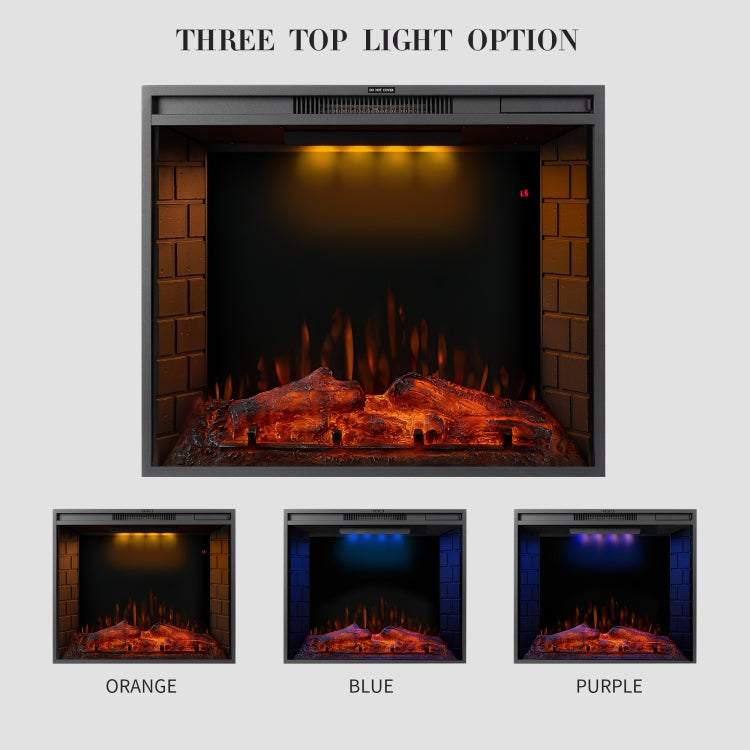 [EU Warehouse] 750W / 1500W 30 inch In Wall Electric Fireplace with Three Kinds LED Lights & 5 Levels Flame Adjustment & Remote Control & Timing Function