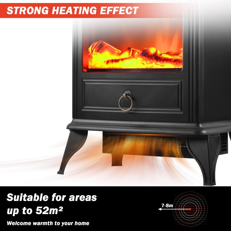 [EU Warehouse] 750W / 1800W Electric Fireplace Compact Stove with Fire Flame Effect