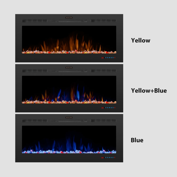 [UK Warehouse] 750W / 1500W 50 inch In Wall Electric Fireplace with Three Kinds LED Lights & 5 Levels Flame Adjustment & Remote Control & Timing Function