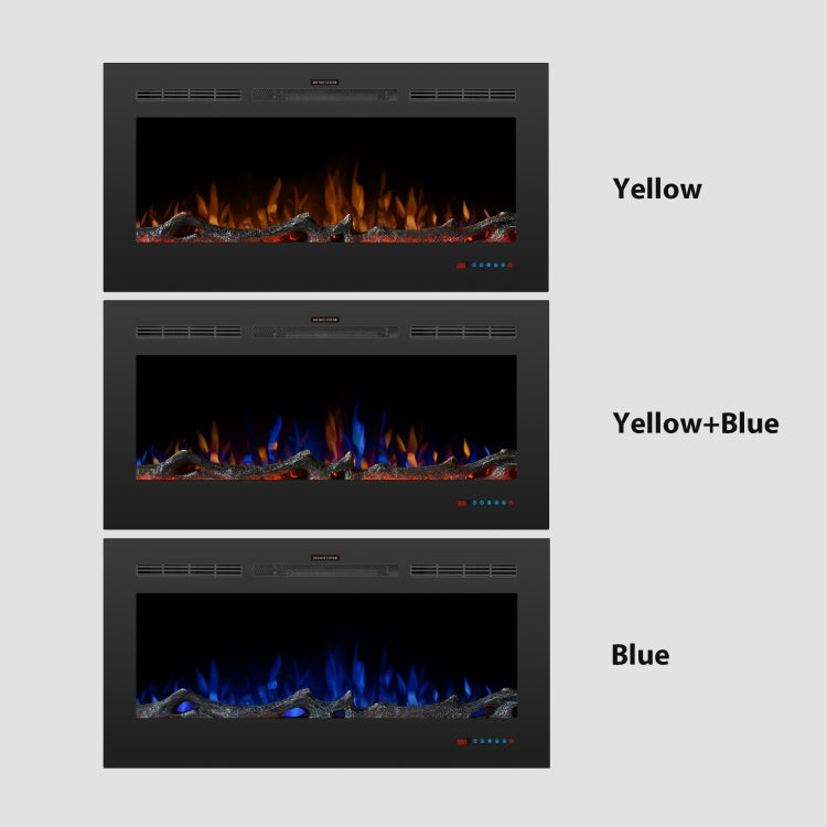 [UK Warehouse] 750W / 1500W 42 inch In Wall Electric Fireplace with Three Kinds LED Lights & 5 Levels Flame Adjustment & Remote Control & Timing Function