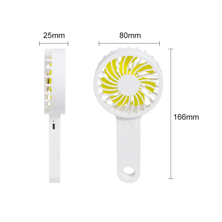 HTL-06 1-3W USB Interface 3-speed Control Rechargeable Portable Ultra-thin Handheld Fan with Lanyard(Pink)