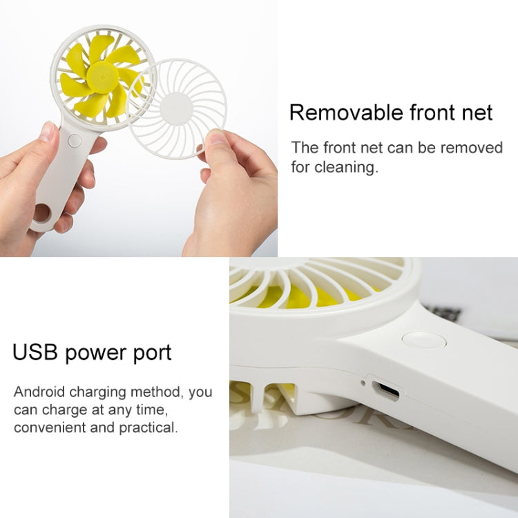 HTL-06 1-3W USB Interface 3-speed Control Rechargeable Portable Ultra-thin Handheld Fan with Lanyard(Pink)