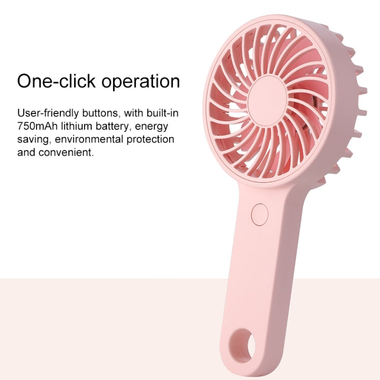 HTL-06 1-3W USB Interface 3-speed Control Rechargeable Portable Ultra-thin Handheld Fan with Lanyard(Pink)