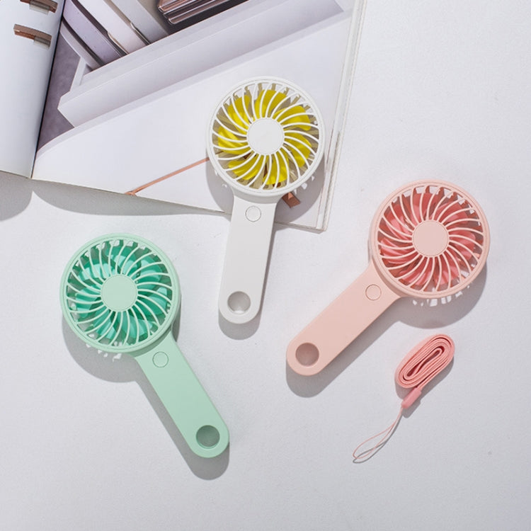 HTL-06 1-3W USB Interface 3-speed Control Rechargeable Portable Ultra-thin Handheld Fan with Lanyard(Pink)