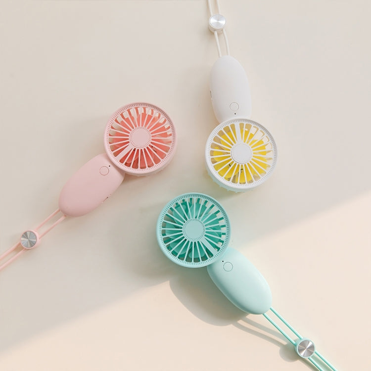 LLD-22 1-5W Portable 5 Speed Control USB Charging Double Leaf Handheld Fan with Lanyard