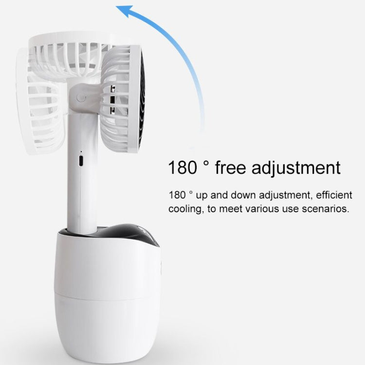 LLD-21 3.2-5.2W Splittable Shakeable 3-speed Control Cool Handheld Fan with Humidifier + Charging + Storage Integrated Base, Water Tank Capacity: 300ml(Pink)