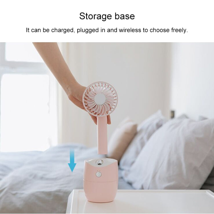 LLD-21 3.2-5.2W Splittable Shakeable 3-speed Control Cool Handheld Fan with Humidifier + Charging + Storage Integrated Base, Water Tank Capacity: 300ml(Pink)