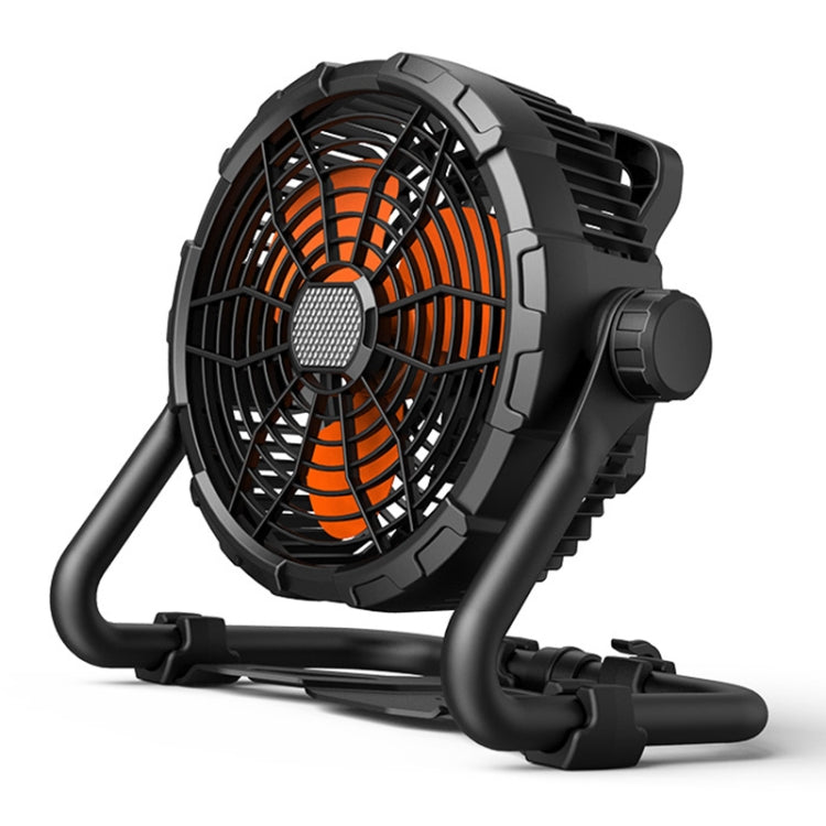 X45 Portable Outdoor Camping USB Charging Stepless Speed Regulation Fan with LED Light (Black)