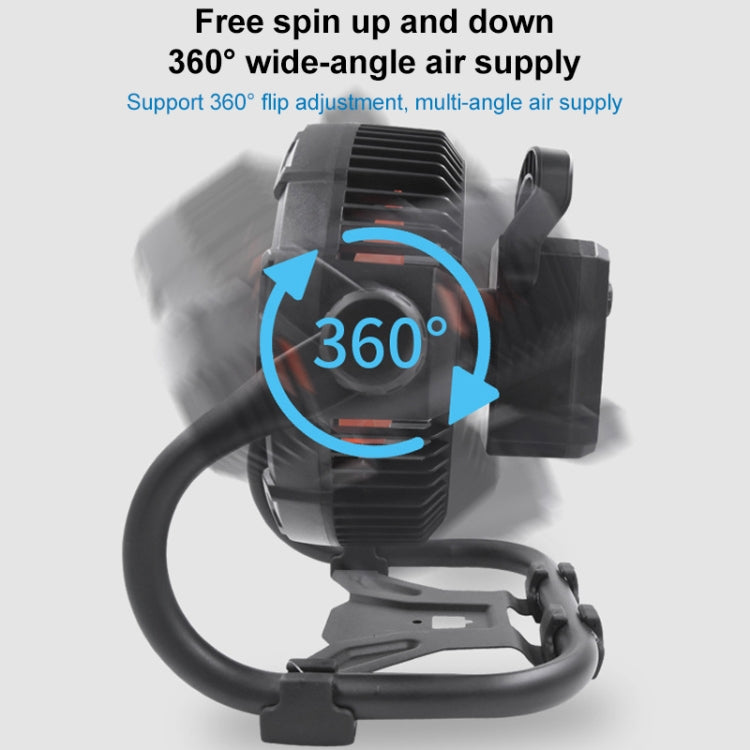 X45 Portable Outdoor Camping USB Charging Stepless Speed Regulation Fan with LED Light (Black)