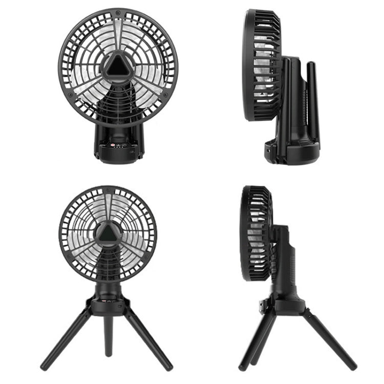 X70 Tripod Folding Shaking Head Desktop Small Fan (Black)