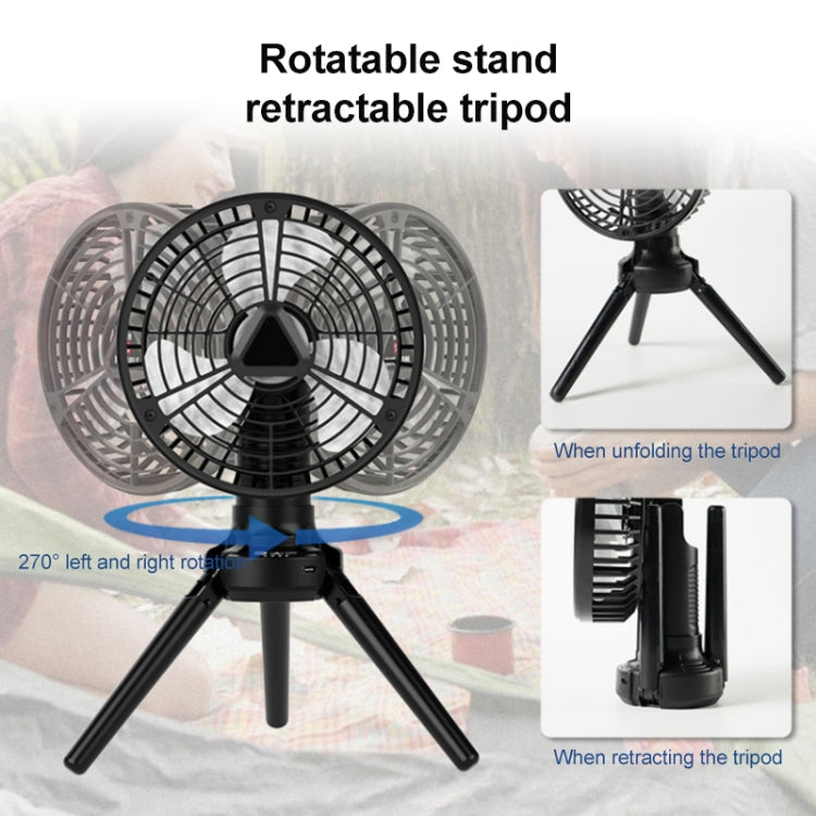 X70 Tripod Folding Shaking Head Desktop Small Fan (Black)