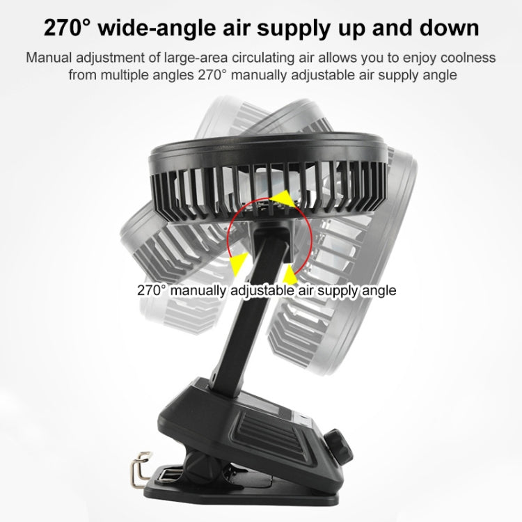 X80 Multifunctional Clip Shaking Head Desktop Small Fan (Black)