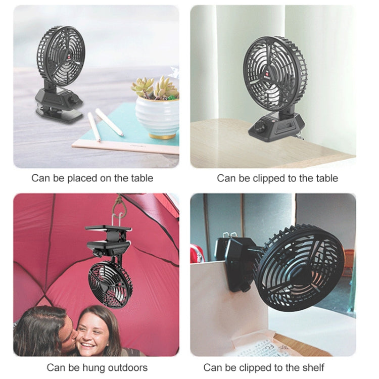 X80 Multifunctional Clip Shaking Head Desktop Small Fan (Black)