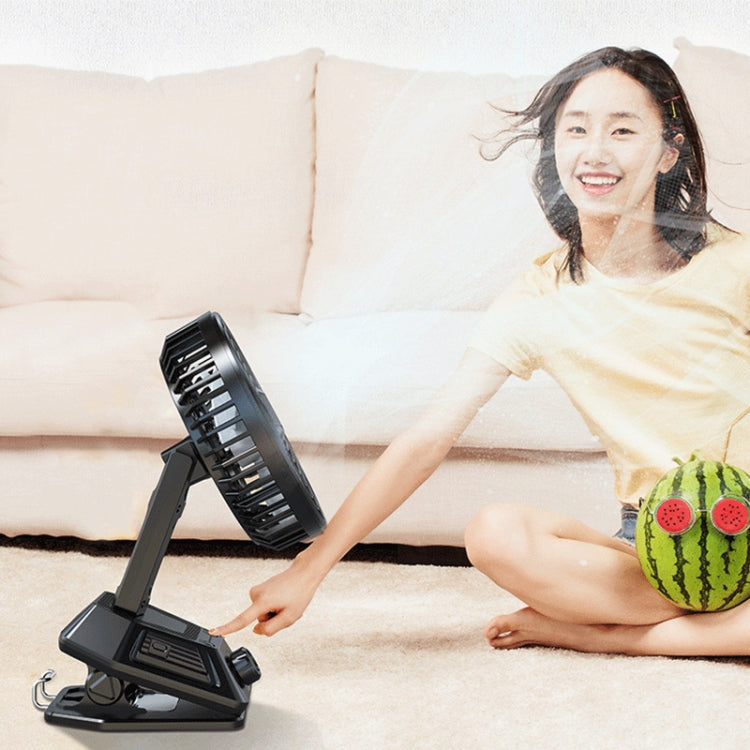X80 Multifunctional Clip Shaking Head Desktop Small Fan (Black)