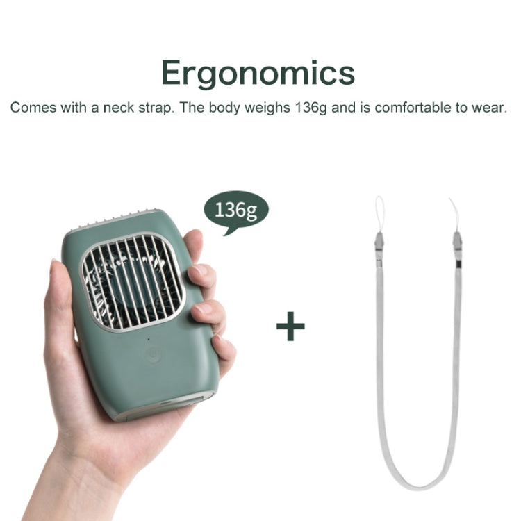 D302 4W USB Interface 3-speed Control Rechargeable Hanging Neck Type Portable Handheld Fan
