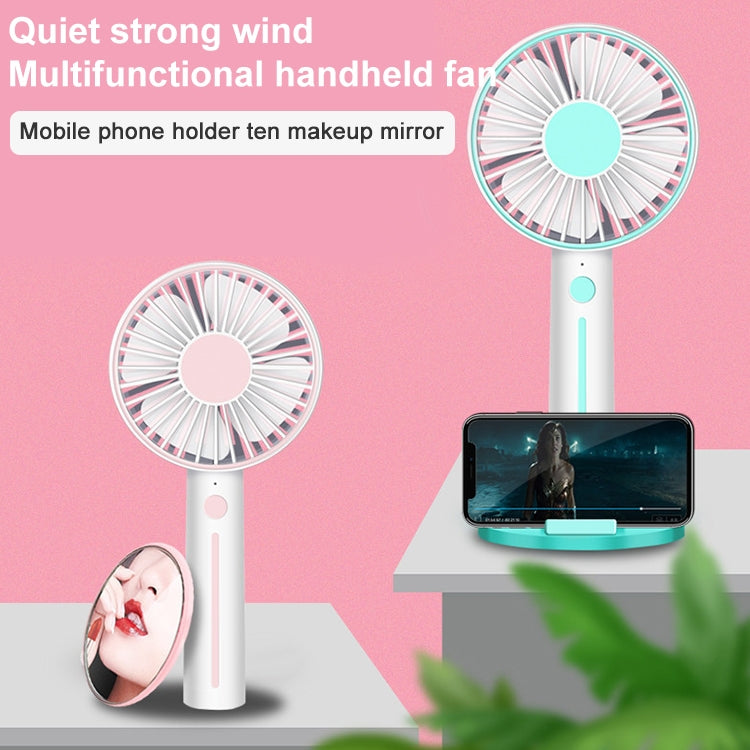 Mirror Portable Handheld Mute USB Small Fan (Blue)