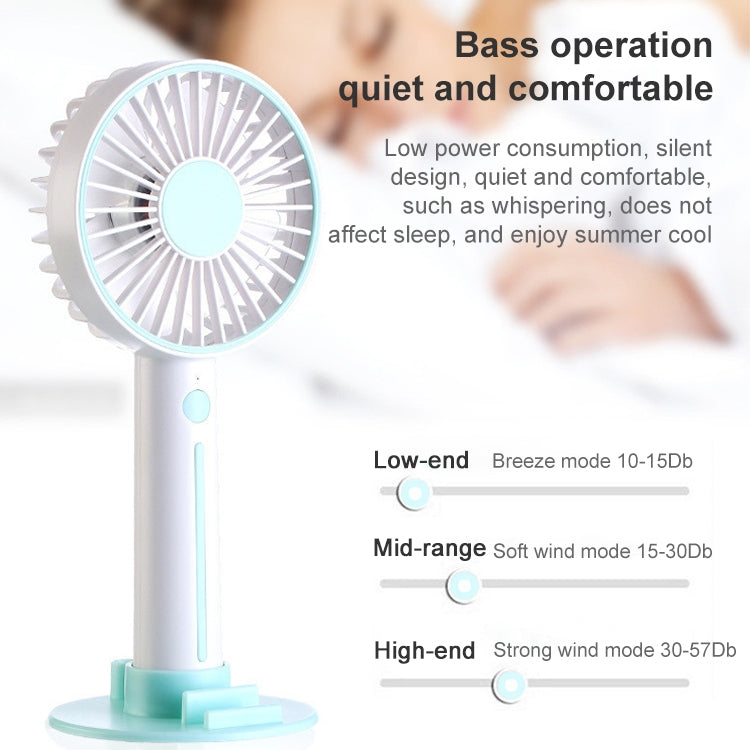 Mirror Portable Handheld Mute USB Small Fan (Blue)