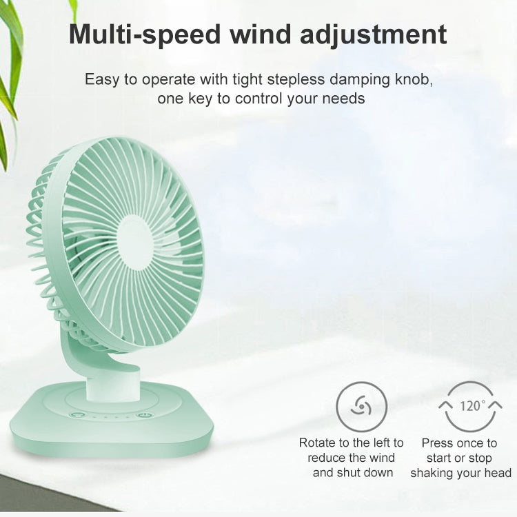 F22 Desktop USB Mute Shaking Head Fan(White)