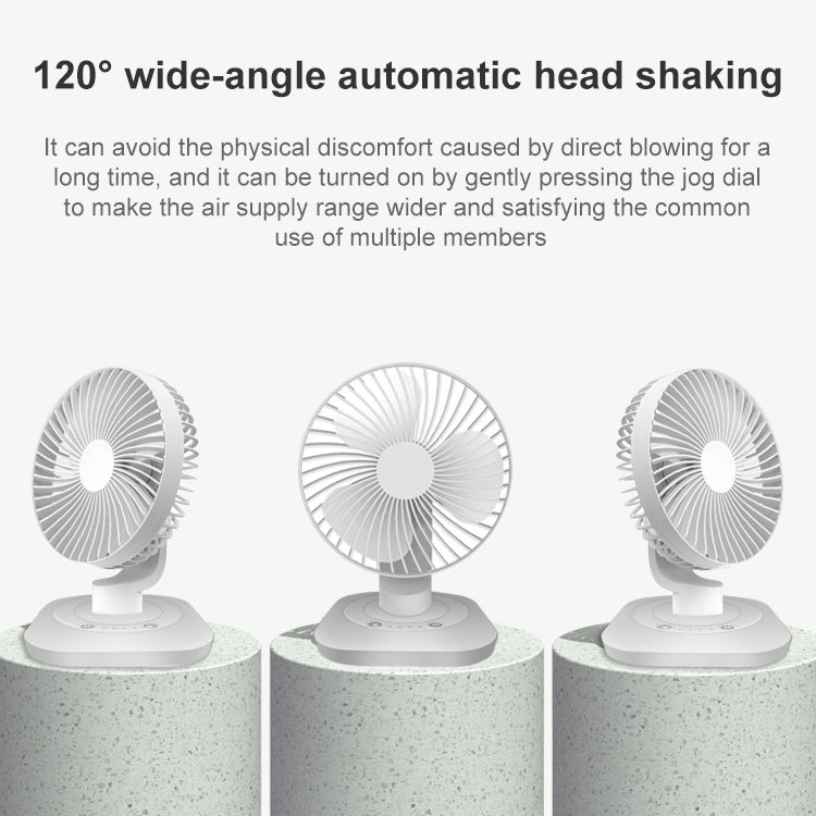 F22 Desktop USB Mute Shaking Head Fan(White)