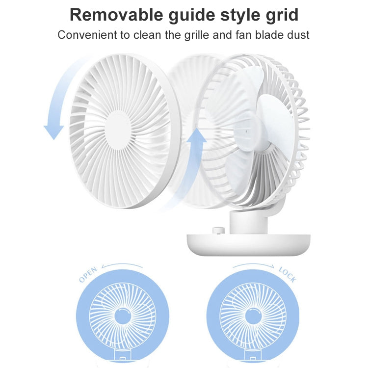 F22 Desktop USB Mute Shaking Head Fan(White)