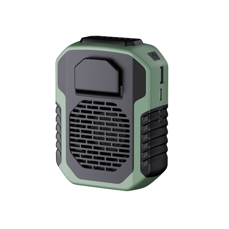 DQ215 Portable Waist Fan USB Rechargeable Hanging Neck Air Conditioning (Green)