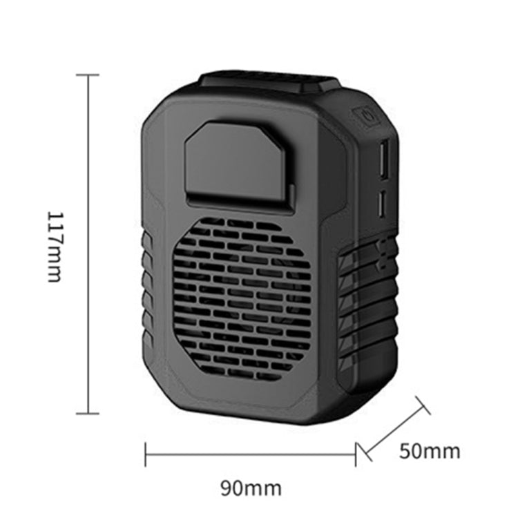 DQ215 Portable Waist Fan USB Rechargeable Hanging Neck Air Conditioning (Green)