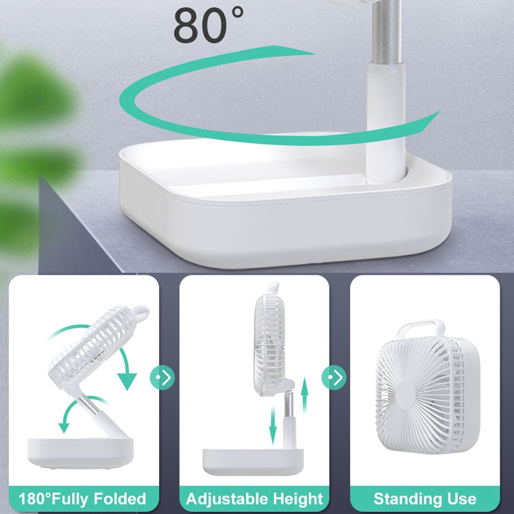 Multi-functional Portable Folding Fan with 80 Degrees Shaking Head & Four Air Supply Modes