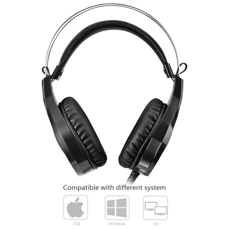 NUOXI N1 Gaming Headset 3.5mm Wired Bass Stereo Noise Isolation with Microphone 7 Colour Breathing LED Lighting Headphone for PC Computer Games