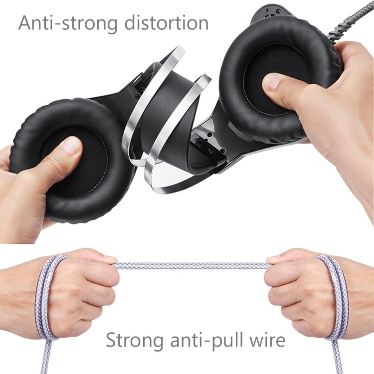 NUOXI N1 Gaming Headset 3.5mm Wired Bass Stereo Noise Isolation with Microphone 7 Colour Breathing LED Lighting Headphone for PC Computer Games