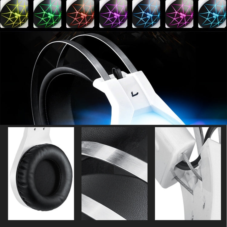 NUOXI N1 Gaming Headset 3.5mm Wired Bass Stereo Noise Isolation with Microphone 7 Colour Breathing LED Lighting Headphone for PC Computer Games