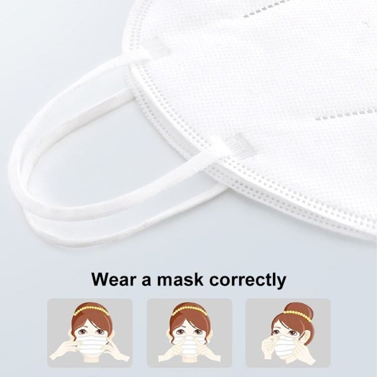 5 PCS KN95 Dustproof Protection Breathable Foldable Earloop Antiviral Anti-fog Face Mask(White)
