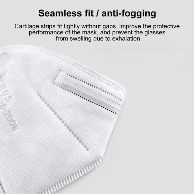 5 PCS KN95 Dustproof Protection Breathable Foldable Earloop Antiviral Anti-fog Face Mask(White)