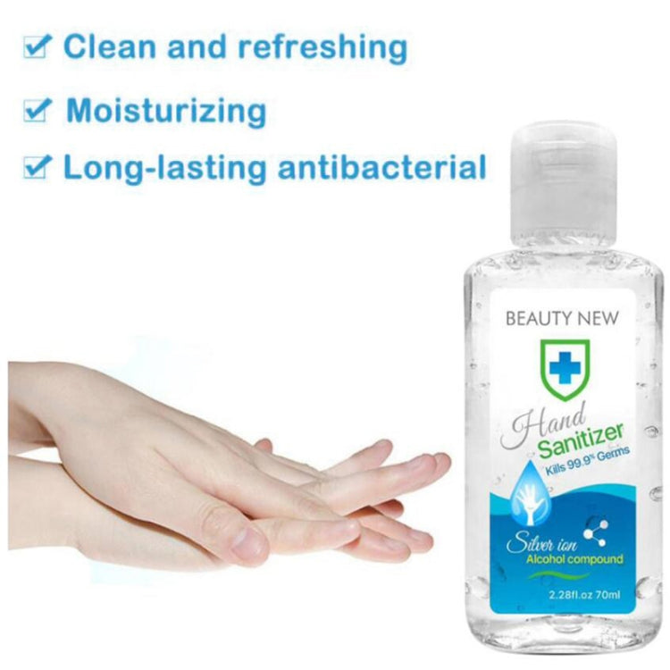 10 PCS 70ml Portable Rinse Free Silver Ion Alcohol Quick-drying Antibacterial Hand Sanitizing Gel