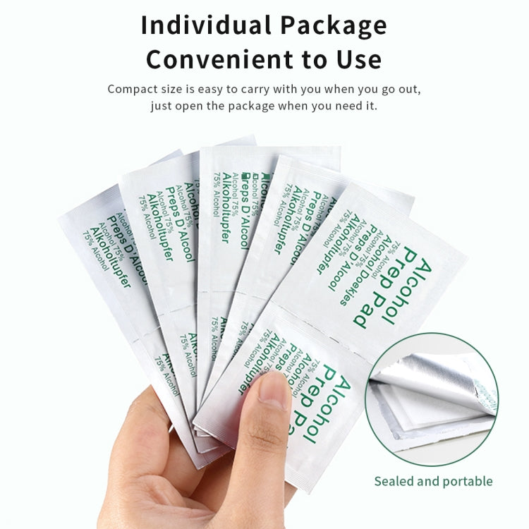 120 PCS Rock 6x6cm Disposable Alcohol Disinfection Cotton Wipes