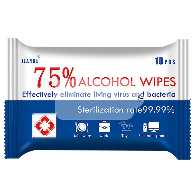 15 Packs 75 Percent Disposable Alcohol Wipes Disinfection Wet Wipes, English Version