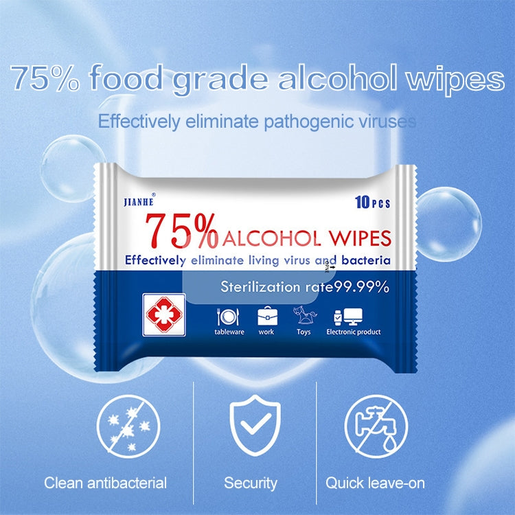 15 Packs 75 Percent Disposable Alcohol Wipes Disinfection Wet Wipes, English Version