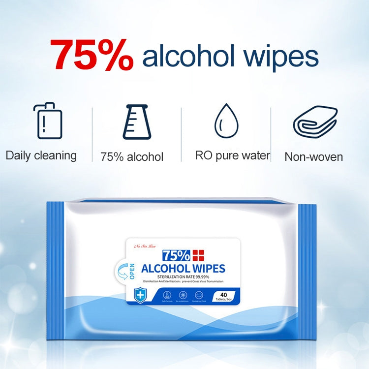 70 Packs 75 Percent Disposable Hand Wipe Skin Clean Alcohol Wipes Disinfection Wet Wipes, English Version