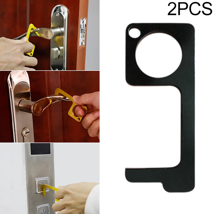 2 PCS Portable Quarantine Virus Open Door Press Elevator Key Ring