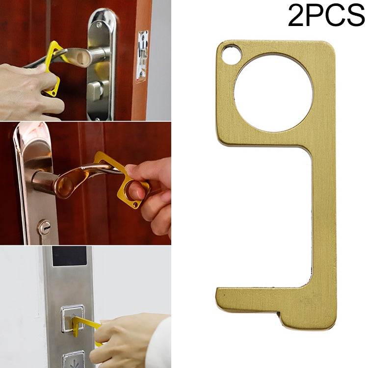 2 PCS Portable Quarantine Virus Open Door Press Elevator Key Ring