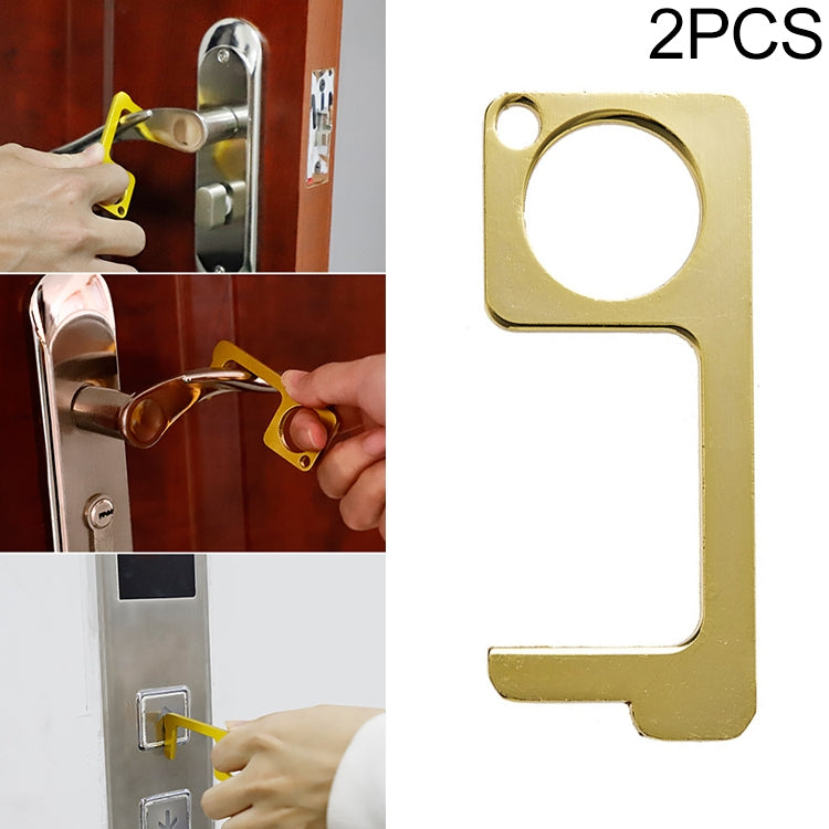 2 PCS Portable Quarantine Virus Open Door Press Elevator Key Ring