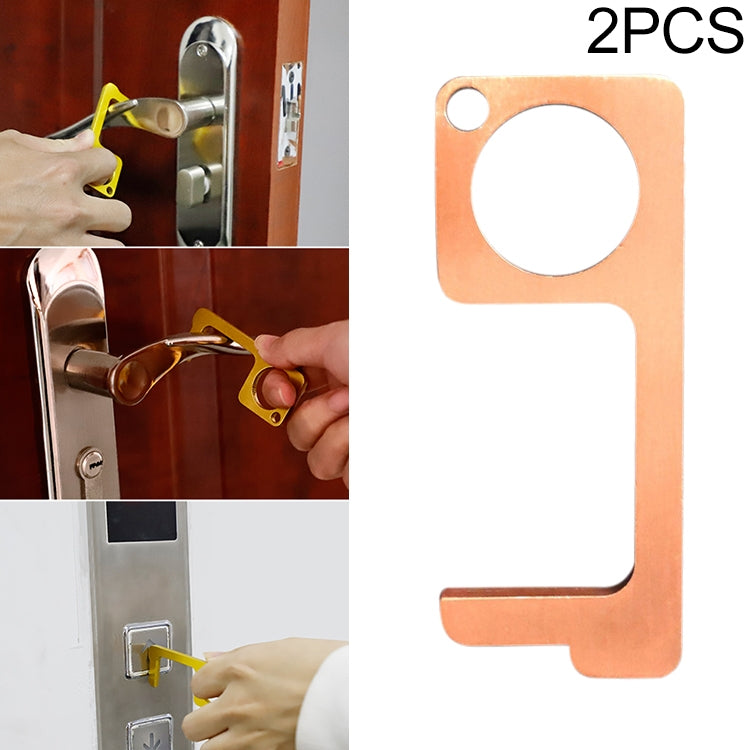 2 PCS Portable Quarantine Virus Open Door Press Elevator Key Ring