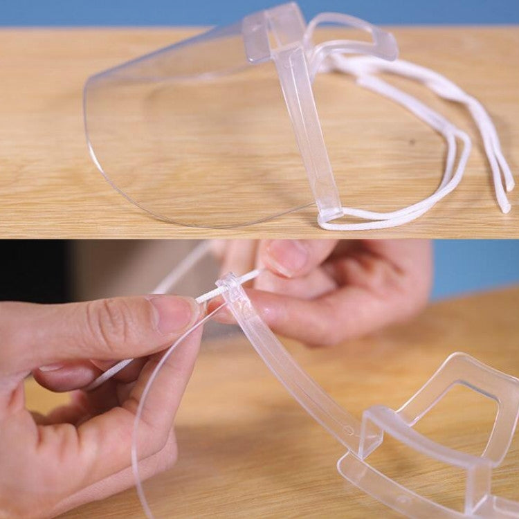 10 PCS Restaurant Catering Mouth Cover Reusable Clear Soft Plastic Food Catering Anti-spittle Face Shield Screen(Transparent)