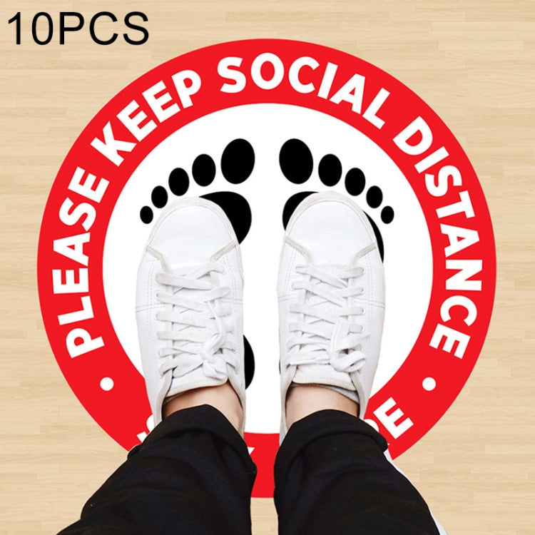 10 PCS Self-adhesive Waterproof PVC Epidemic Prevention Social Distance Floor Stickers, Lengthï¼š30cm