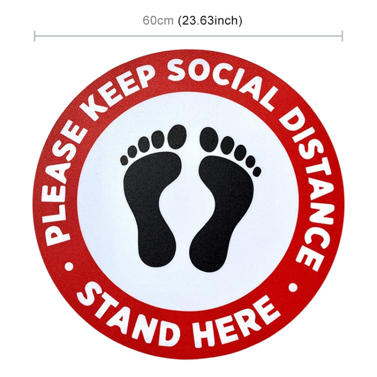 2 PCS Self-adhesive Waterproof PVC Epidemic Prevention Social Distance Floor Stickers, Lengthï¼š60cm