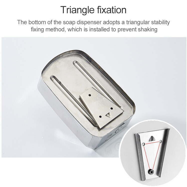 500ml Wall-mounted Press-type 304 Stainless Steel Soap Box Hotel Soap Dispenser