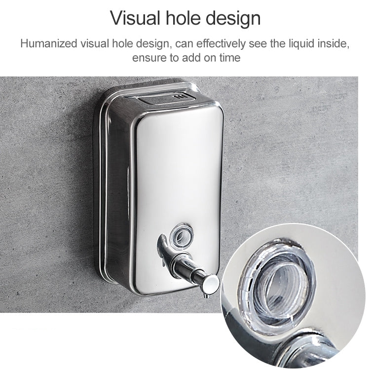 800ml Wall-mounted Press-type 304 Stainless Steel Soap Box Hotel Soap Dispenser