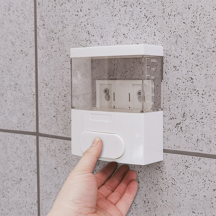 300ml Wall-mounted Plastic Singe-Tube Manual Press-type Shower Gel Foam Soap Dispenser